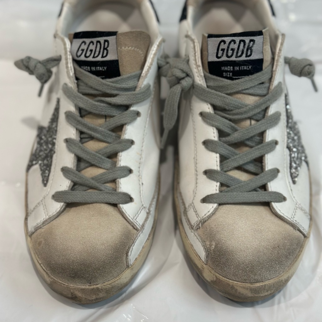 Golden Goode Superstar Suede And Glitter Sneaker